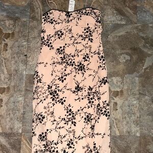 Floral Pink and Black Dress
